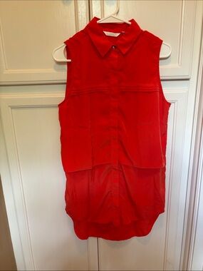 Sleeveless Red Button-Front Layered Camisole - Unbranded